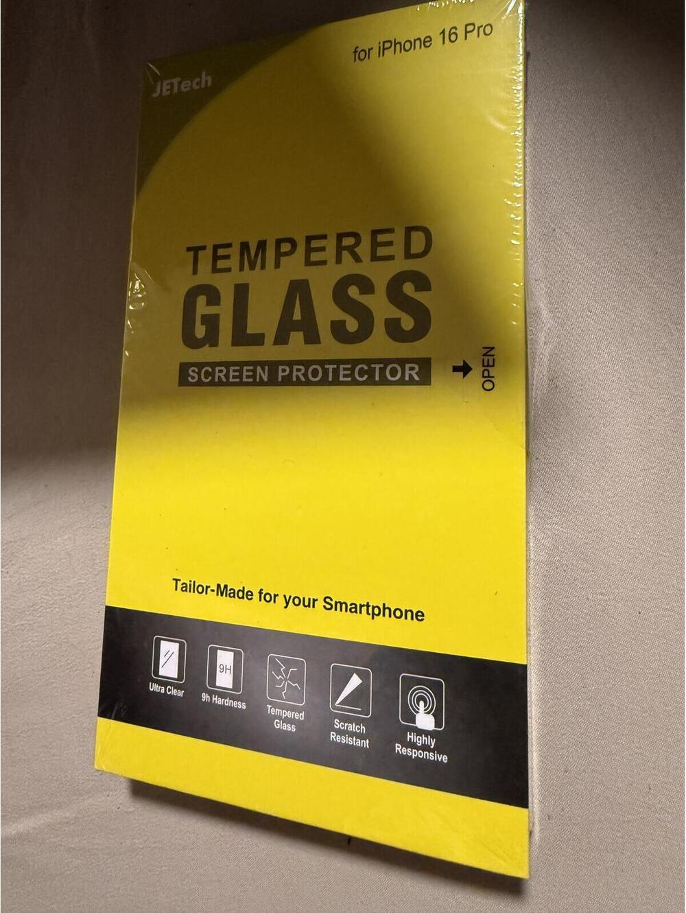 JETech Tempered Glass Screen Protector for iPhone 16 Pro